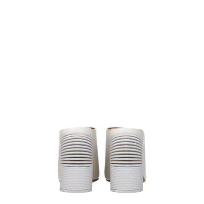 Off-White White Leather Platform Sandals