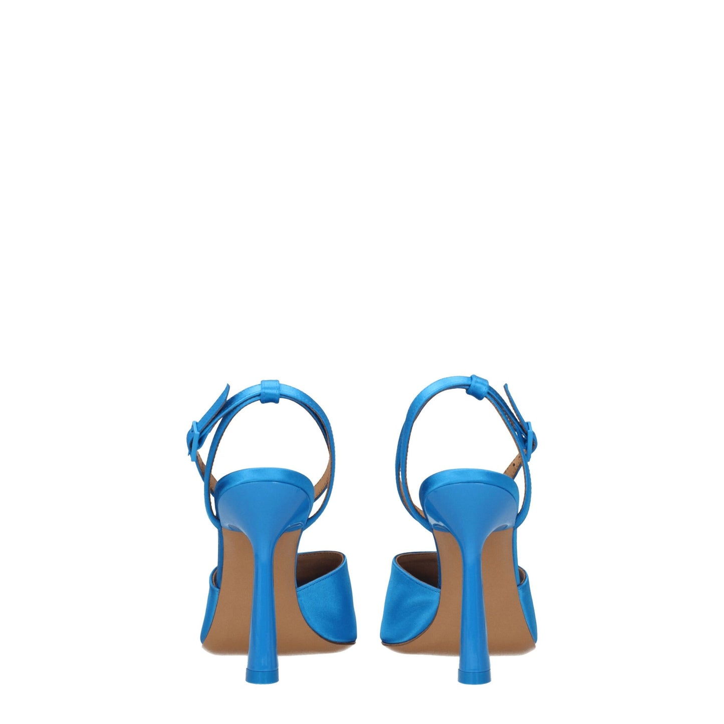 Off-White Blue Satin Stiletto Heel Sandals