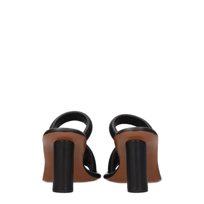 Ambush Black Leather Stiletto Heel Sandals