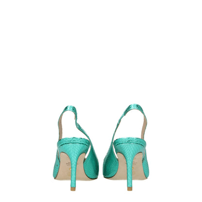 Stuart Weitzman Green Leather High Heel Pumps