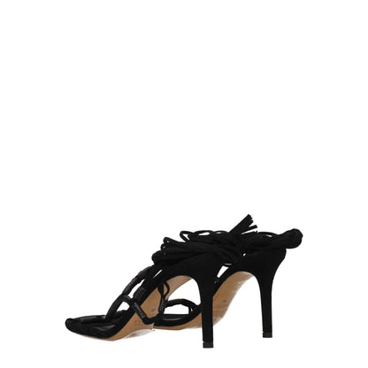 Isabel Marant Black Leather Stiletto Heel Sandals