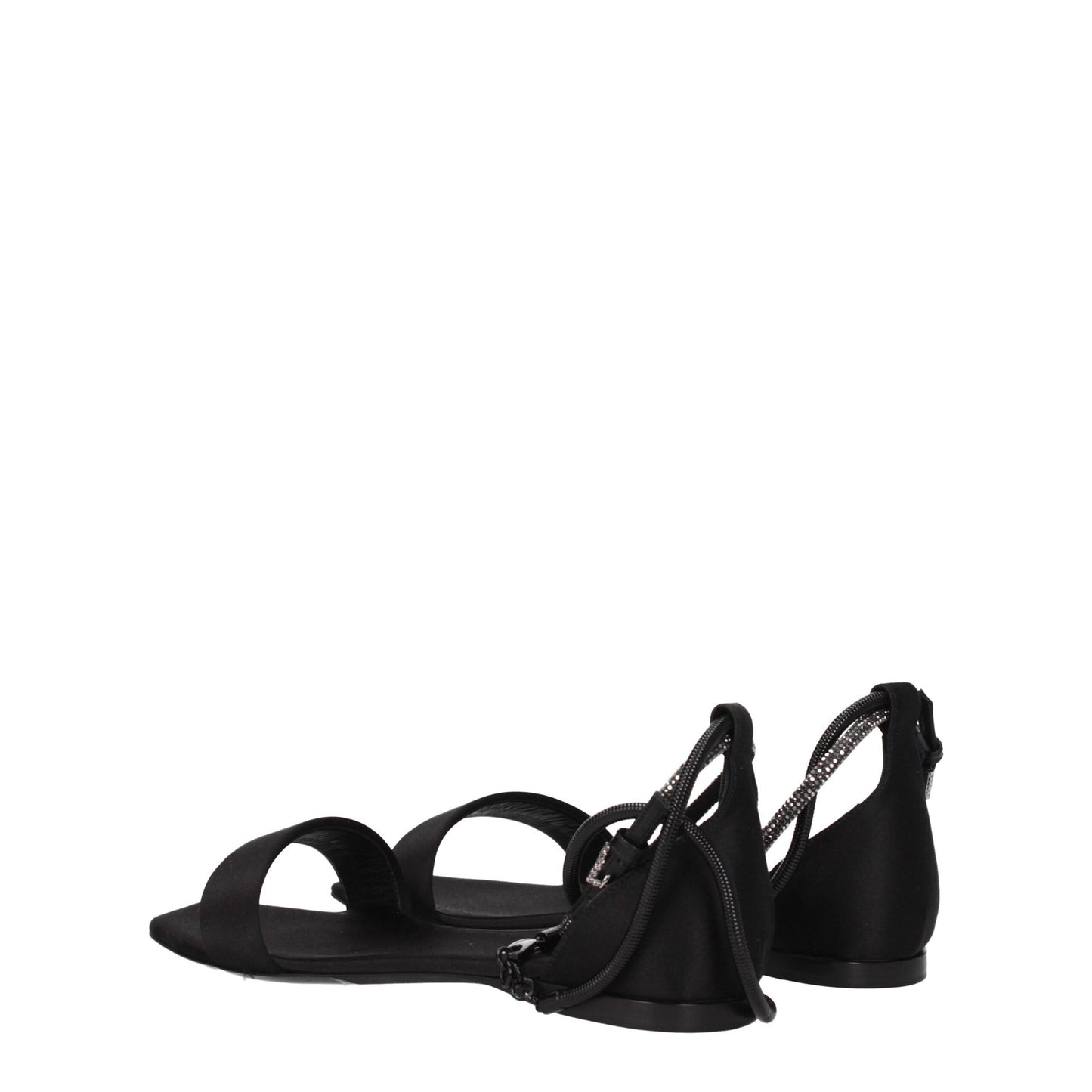 Max Mara Black Satin Sandals
