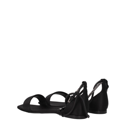 Max Mara Black Satin Sandals