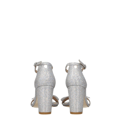 Stuart Weitzman Gray Fabric Platform Sandals