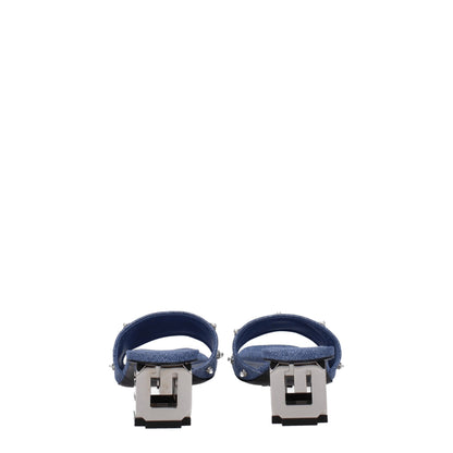 Givenchy Blue Fabric Flat Sandals
