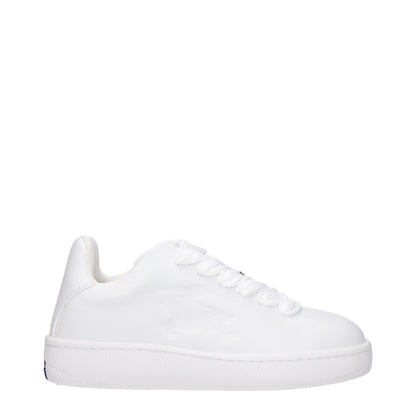 Burberry White Leather Low Top Sneakers