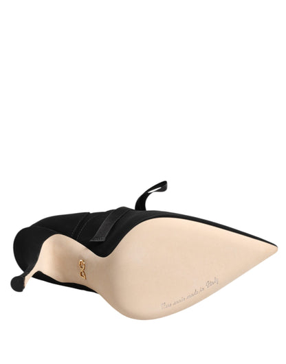 Dolce & Gabbana Black Lace Up Stiletto Heels Pumps Shoes