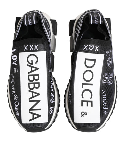 Dolce & Gabbana Black White Sorrento Low Top Sneakers Shoes