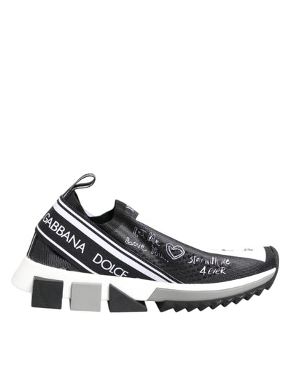 Dolce & Gabbana Black White Sorrento Low Top Sneakers Shoes