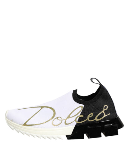 Dolce & Gabbana White Black Low Top Sorrento Sneakers Shoes
