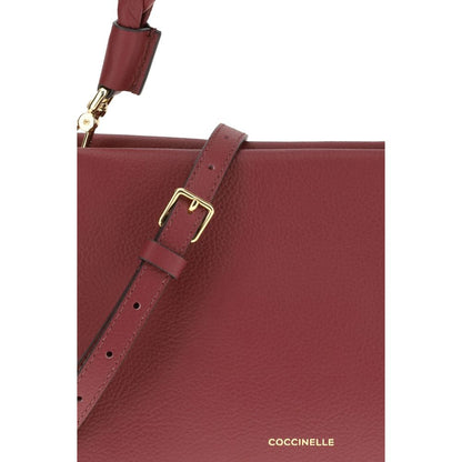 Coccinelle Bordeaux Calf Leather Bos Taurus Shoulder Bag