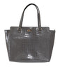 Kate Spade Grey Croc Embossed Leather Elissa Bristol Drive Tote Handbag Bag