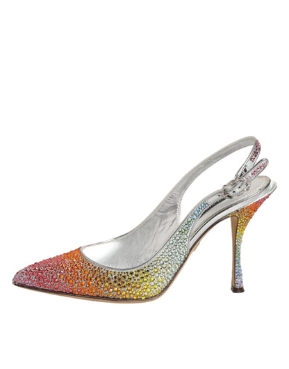 Dolce & Gabbana Multicolor Sequin Slingback Pumps Shoes