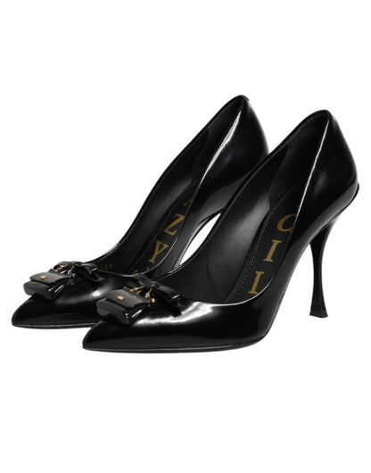 Dolce & Gabbana Black Bag Embellished Heels Pumps Shoes