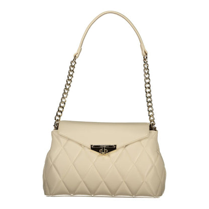 Mario Valentino Beige Polyurethane Women Shoulder Bag