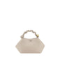 Ganni White Calf Leather Bos Taurus Handbag