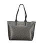 Mario Valentino "Black Polyurethane Women Handbag with Internal Pockets"