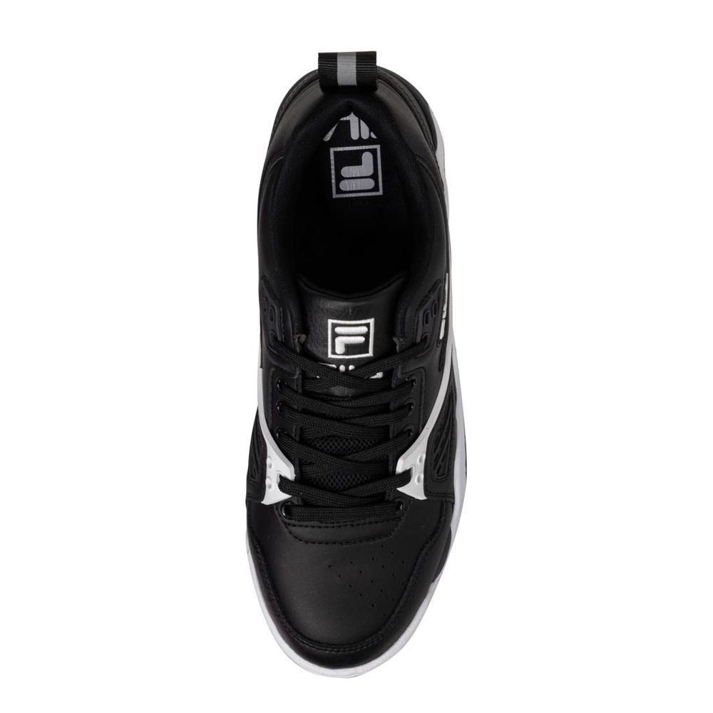 Fila Black And White Leather Low Top Sneakers